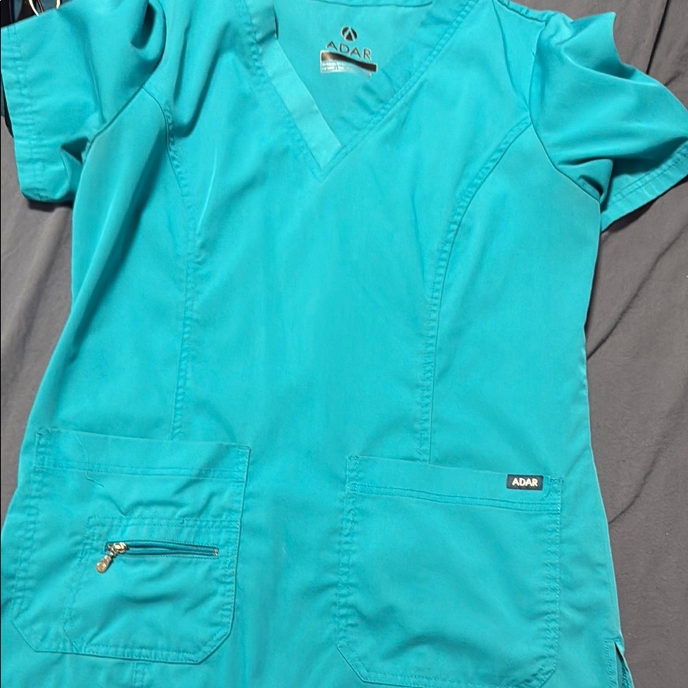 Adar Teal Scrub set with scrub jacket